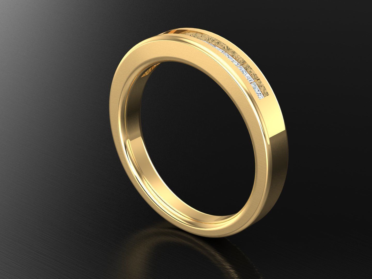 Modern Men Diamond Multi Cluster Ring 1MR48 3D print model_5