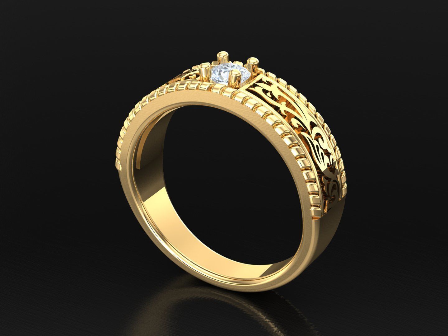 Men Diamond Multi Cluster Ring 1MR46 3D print model_5