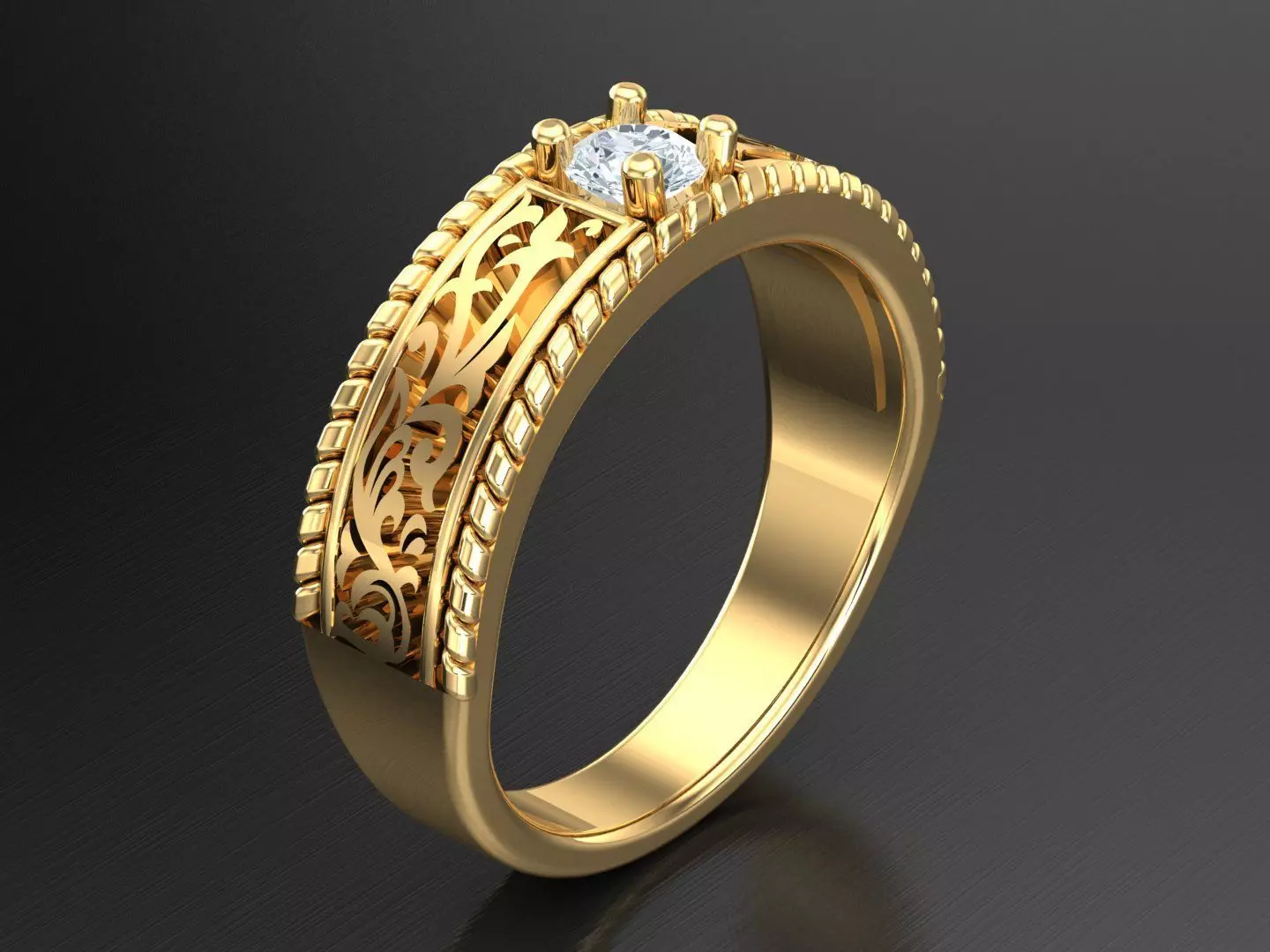 Men Diamond Multi Cluster Ring 1MR46 3D print model_0