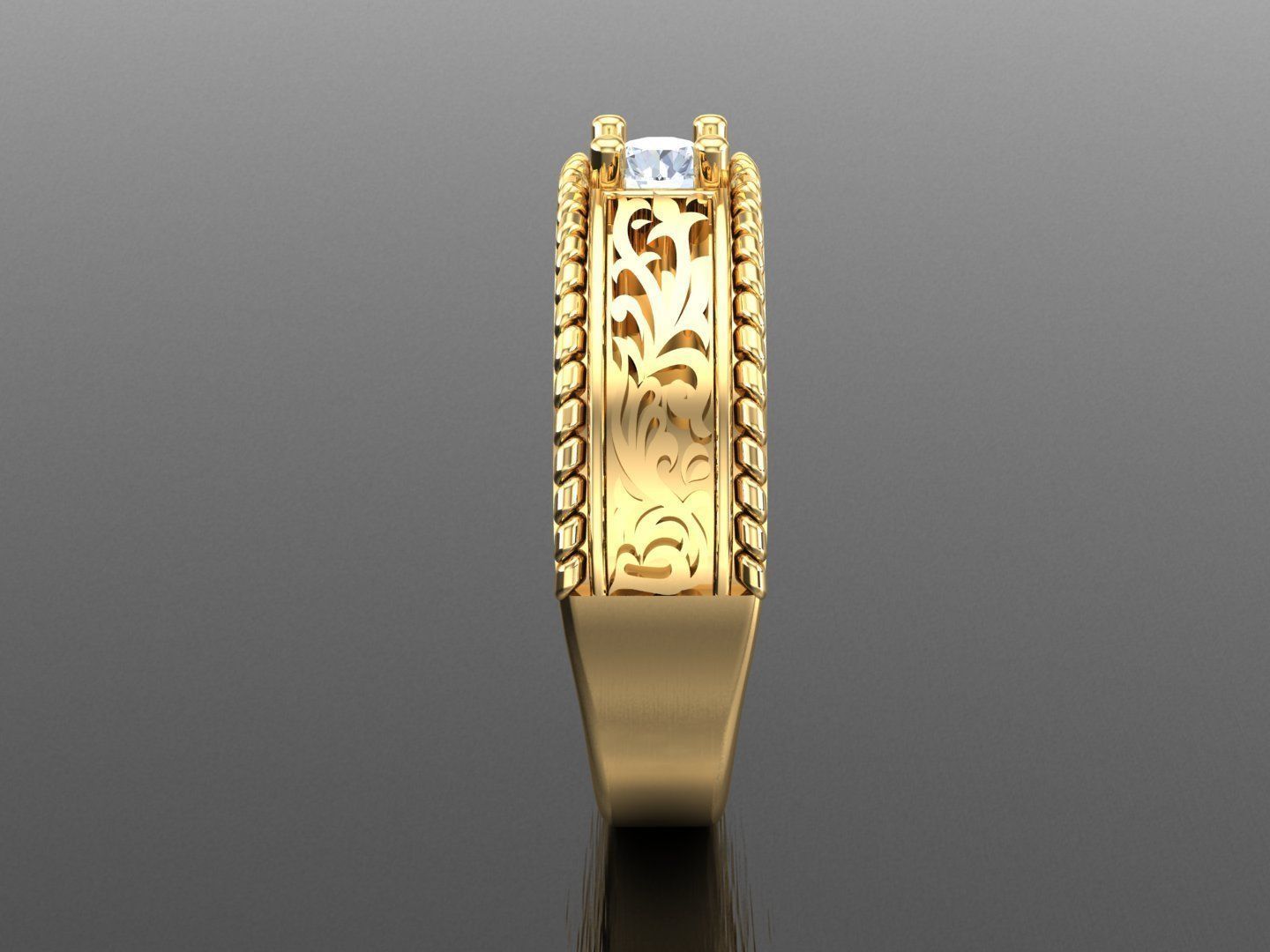 Men Diamond Multi Cluster Ring 1MR46 3D print model_3