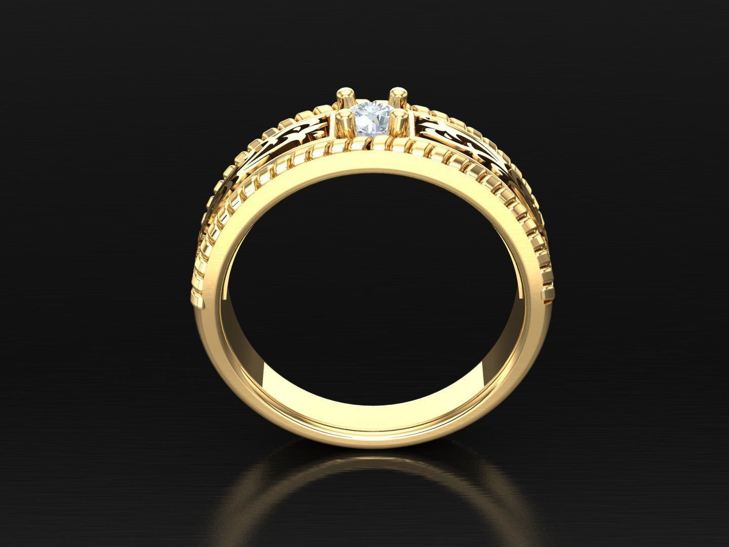 Men Diamond Multi Cluster Ring 1MR46 3D print model_2