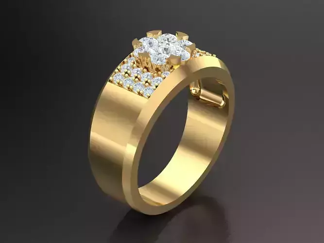 Men Diamond Multi Cluster Ring 1MR45