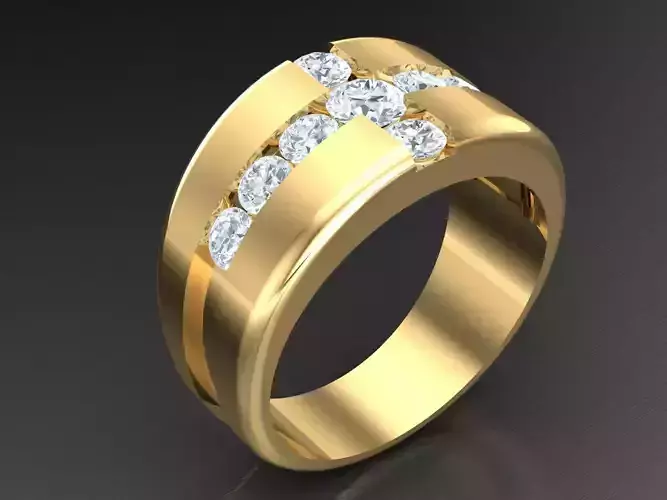 Diamond Multi Cluster Men Ring 1MR44