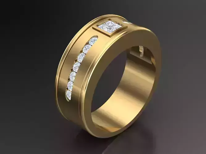 Men Diamond Multi Cluster Ring 1MR33 3D print model