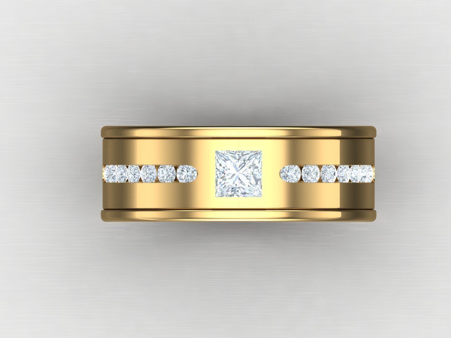 Men Diamond Multi Cluster Ring 1MR33 3D print model_4