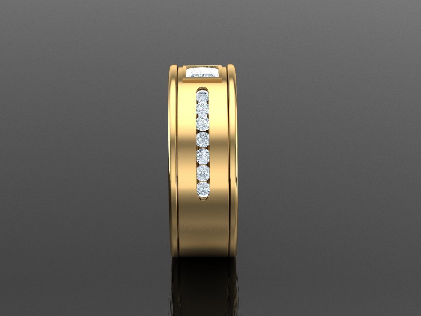 Men Diamond Multi Cluster Ring 1MR33 3D print model_3