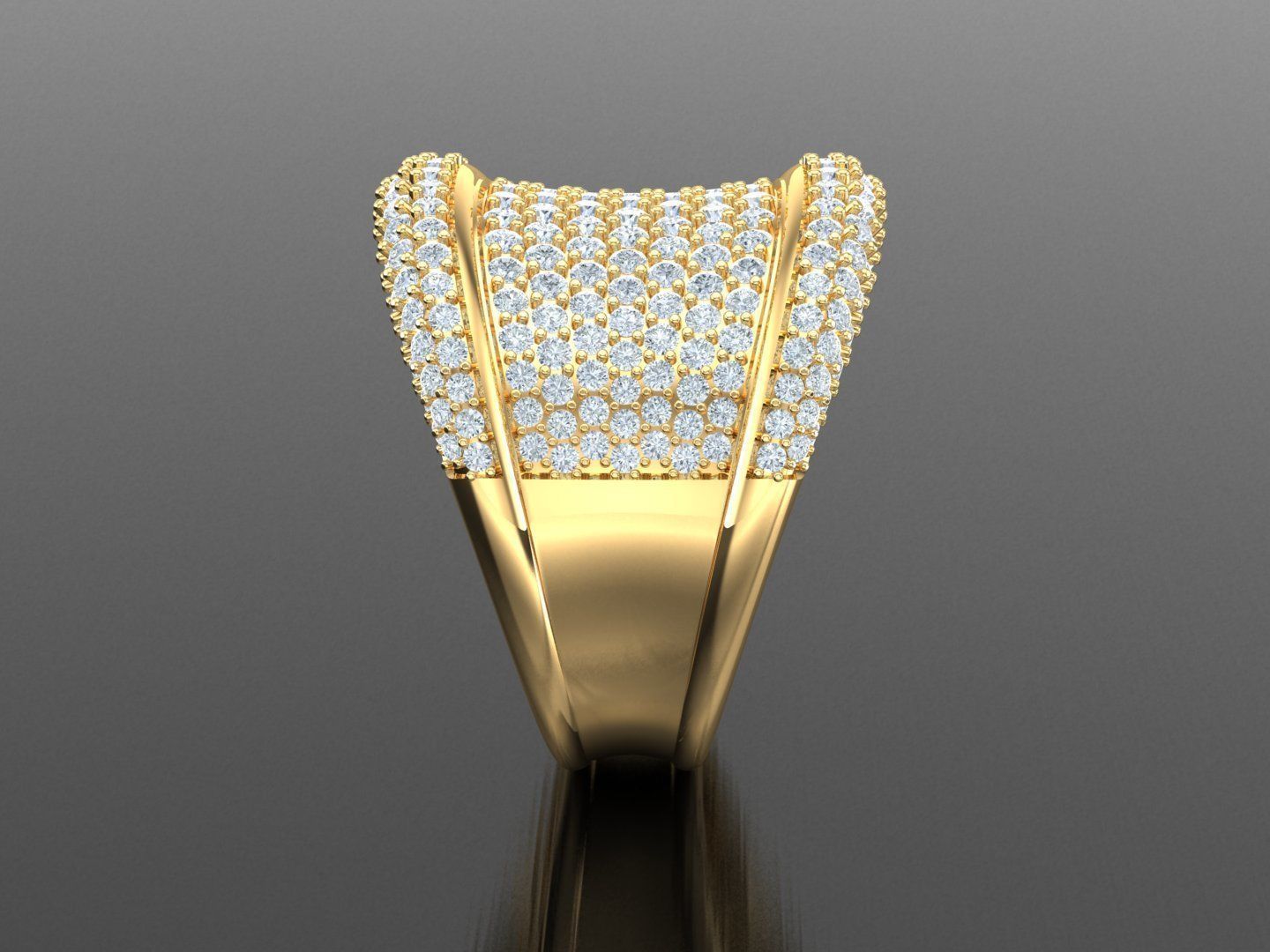 Men Diamond Multi Cluster Ring 1MR32 3D print model_4