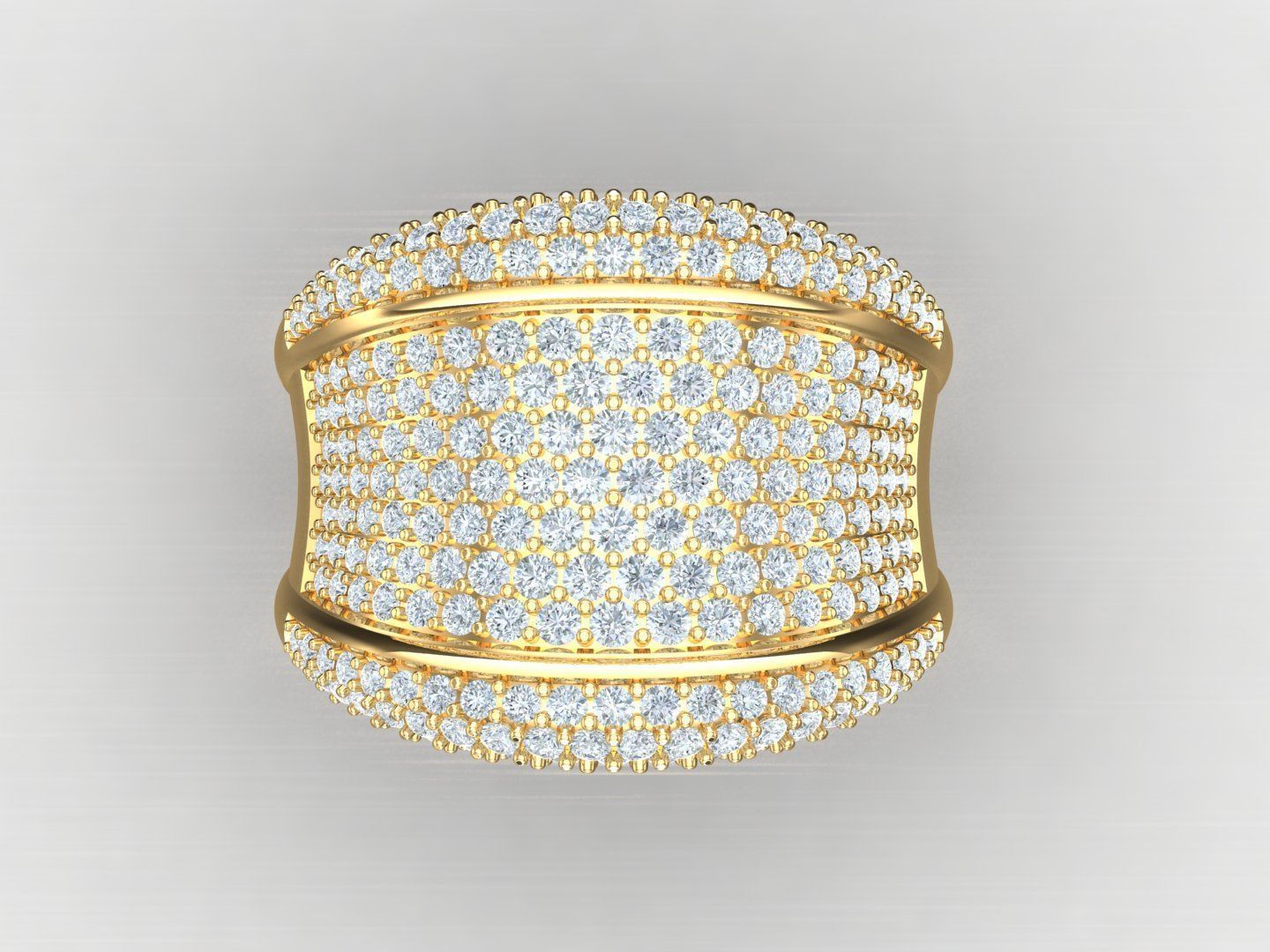 Men Diamond Multi Cluster Ring 1MR32 3D print model_5