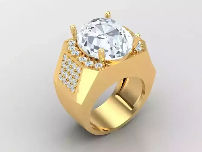 Men Diamond Multi Cluster Ring 1MR24 3D print model
