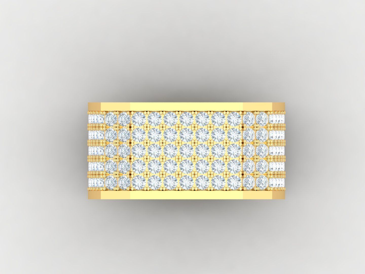 Men Diamond Multi Cluster Ring 1MR23 3D print model_4