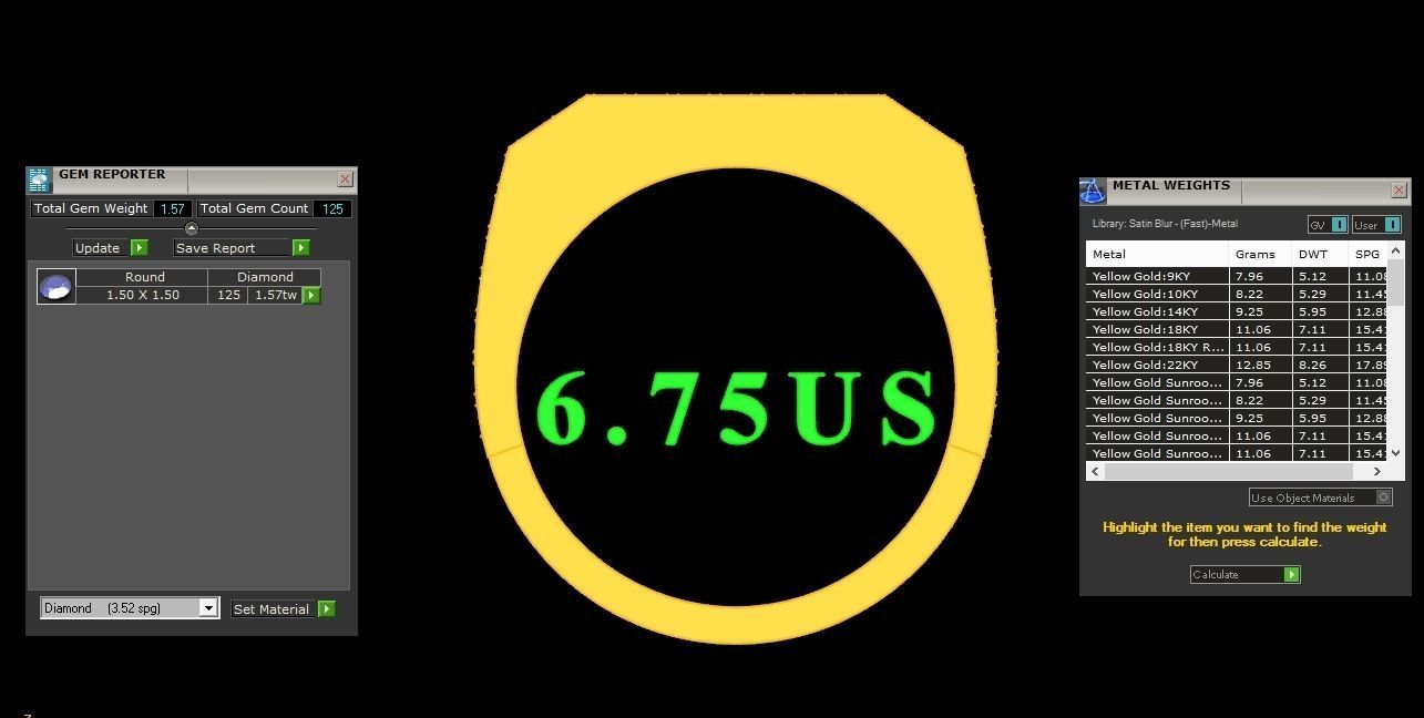 Men Diamond Multi Cluster Ring 1MR23 3D print model_1