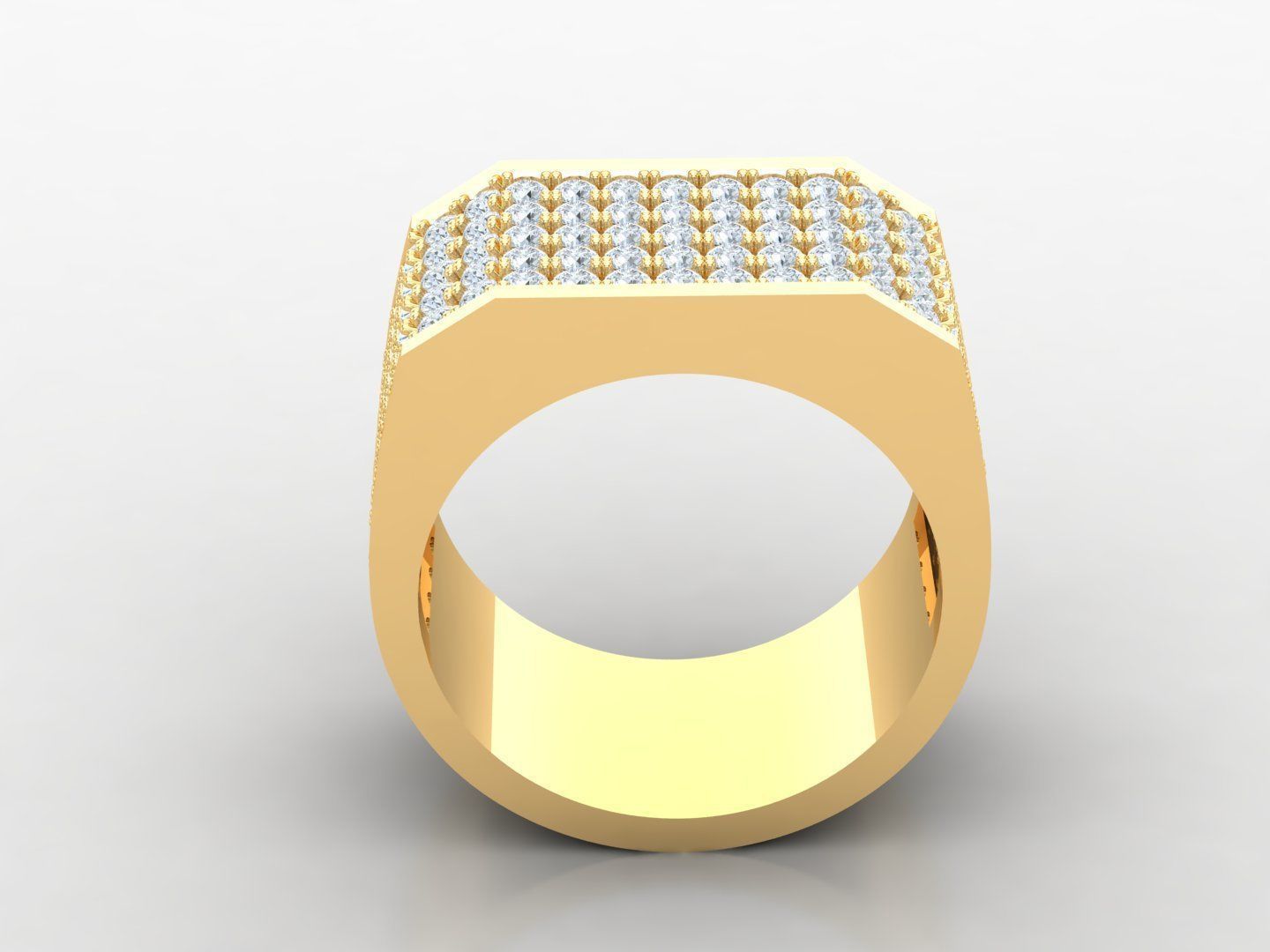 Men Diamond Multi Cluster Ring 1MR23 3D print model_2