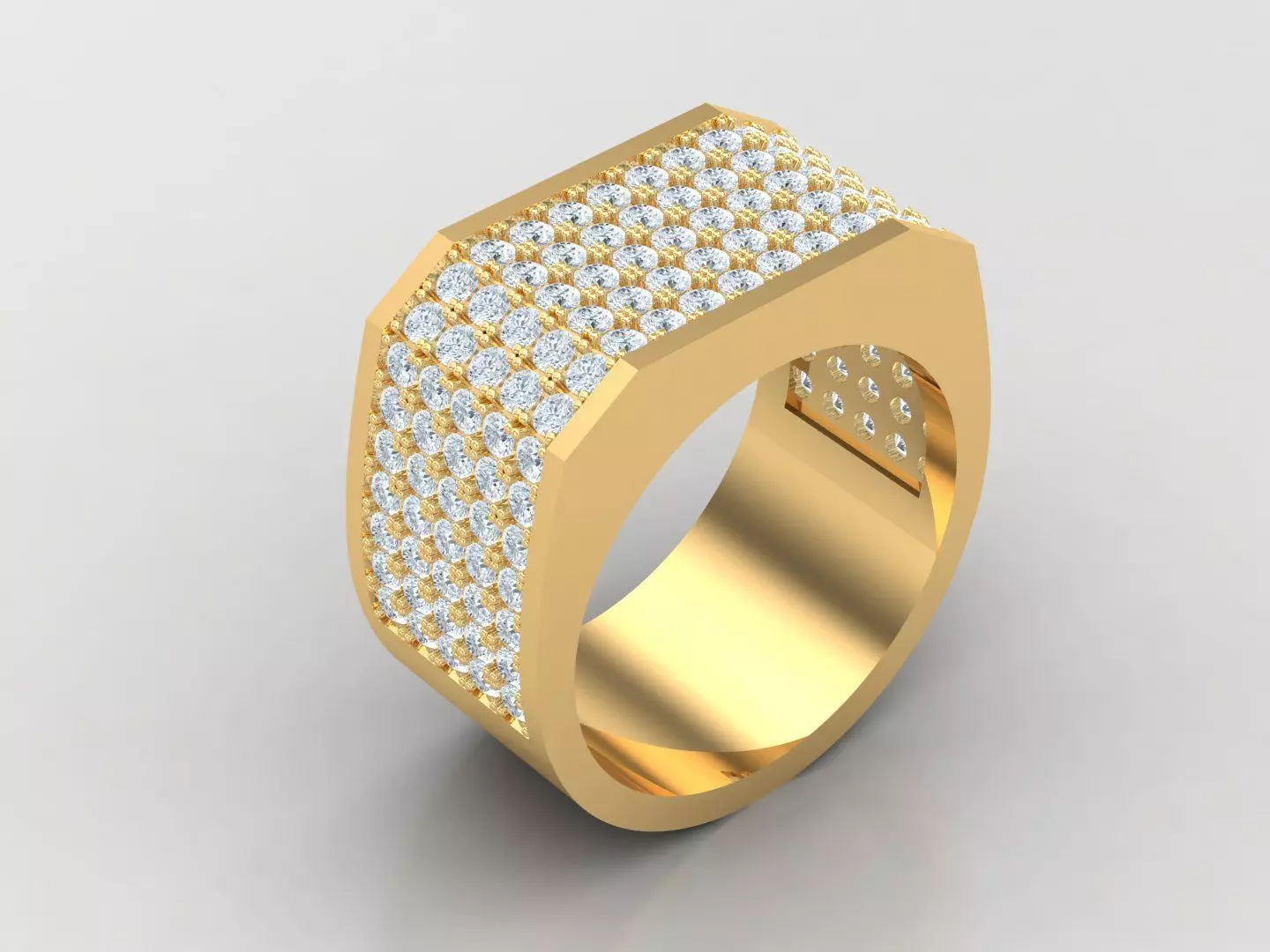 Men Diamond Multi Cluster Ring 1MR23 3D print model_0