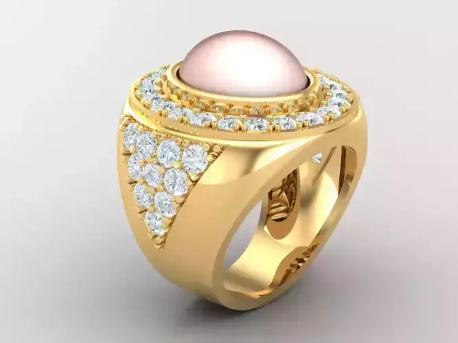 Pearl Men Diamond Multi Cluster Ring 1MR21