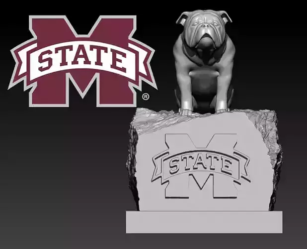 NCAA - MISSISSIPPI STATE BULLDOGS FOOTBALL MASCOT STATUE 3D print model