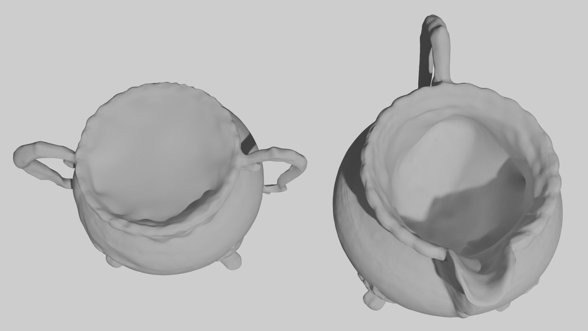 2 Rusty silverware pots  3D model_4