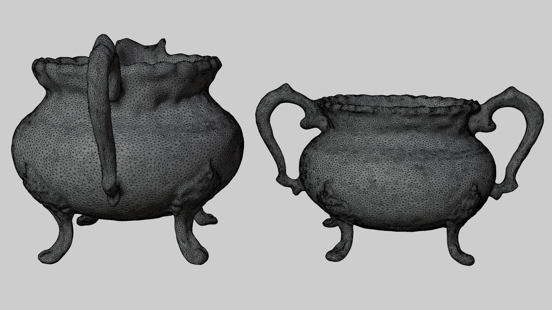 2 Rusty silverware pots  3D model_8