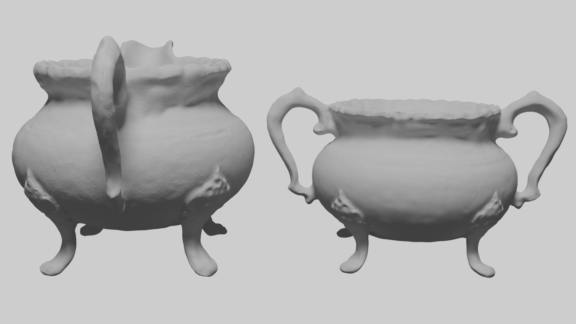2 Rusty silverware pots  3D model_7