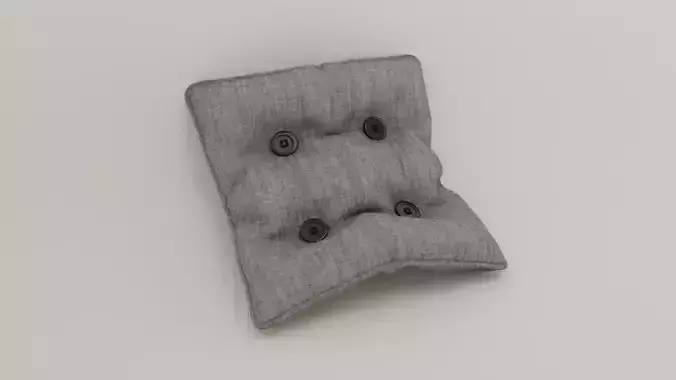 Pillow with buttons and stitches