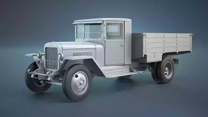 ZIS-5 Flatbed Truck High-Poly