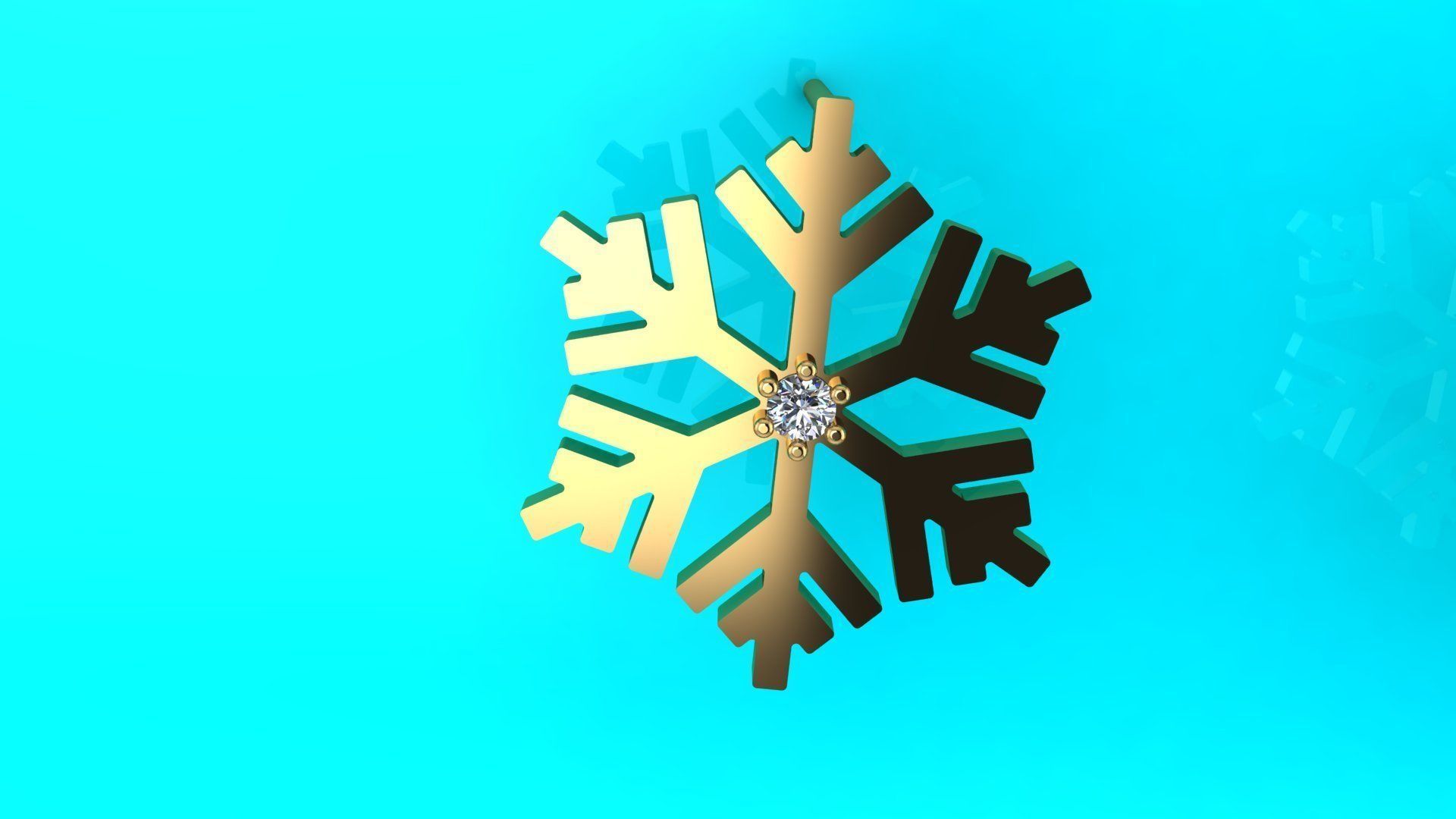 Nice snowflake pack - 4 pendants and 4 stud earrings 3D print model_7