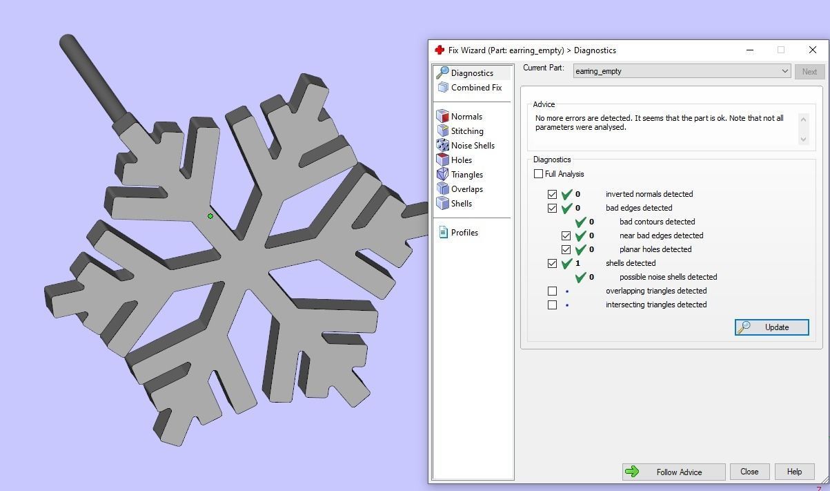 Nice snowflake pack - 4 pendants and 4 stud earrings 3D print model_22
