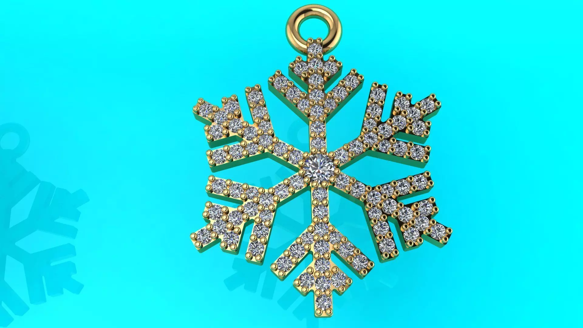 Nice snowflake pack - 4 pendants and 4 stud earrings 3D print model_0