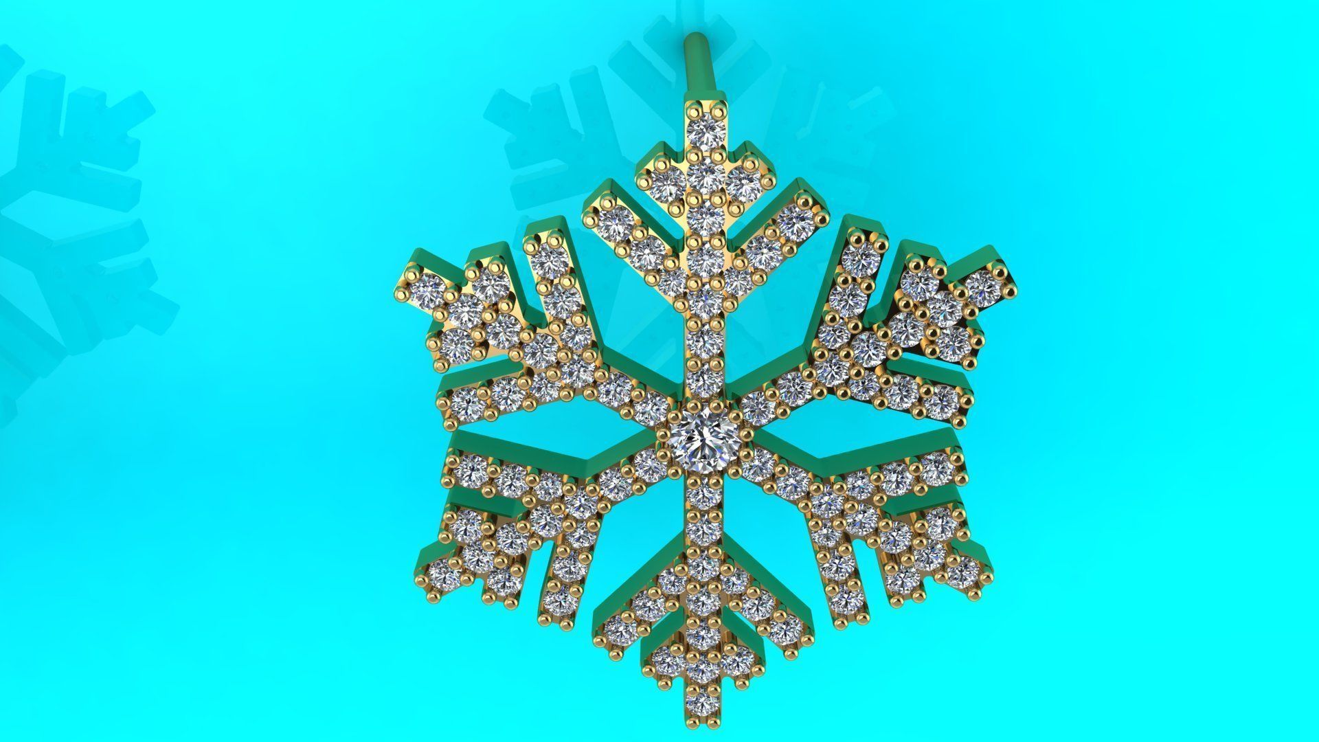 Nice snowflake pack - 4 pendants and 4 stud earrings 3D print model_1