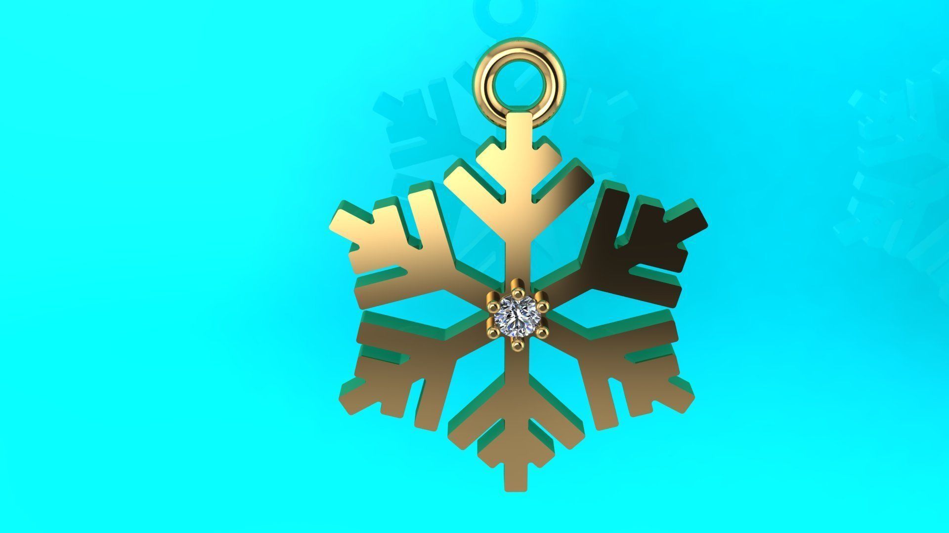 Nice snowflake pack - 4 pendants and 4 stud earrings 3D print model_6