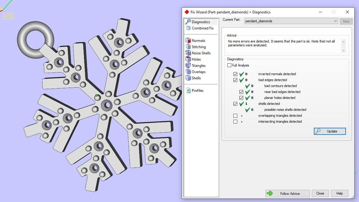 Nice snowflake pack - 4 pendants and 4 stud earrings 3D print model_24