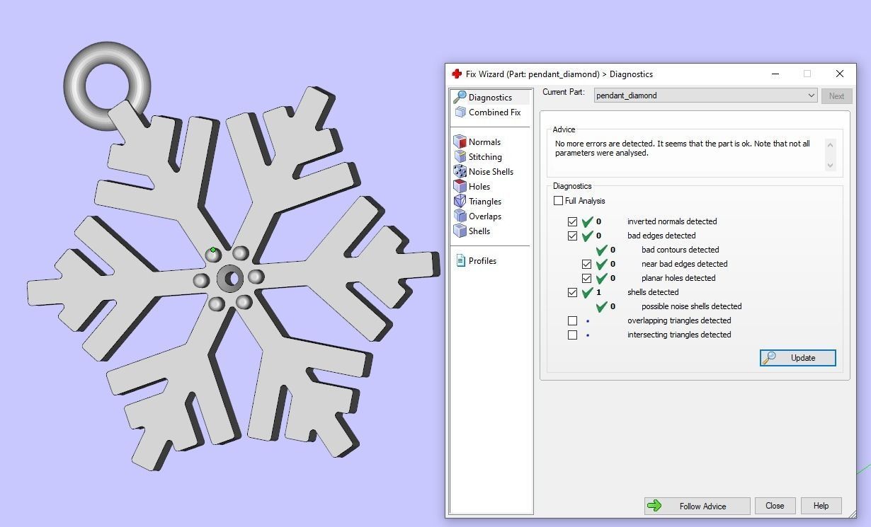 Nice snowflake pack - 4 pendants and 4 stud earrings 3D print model_23