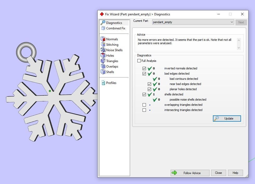 Nice snowflake pack - 4 pendants and 4 stud earrings 3D print model_26