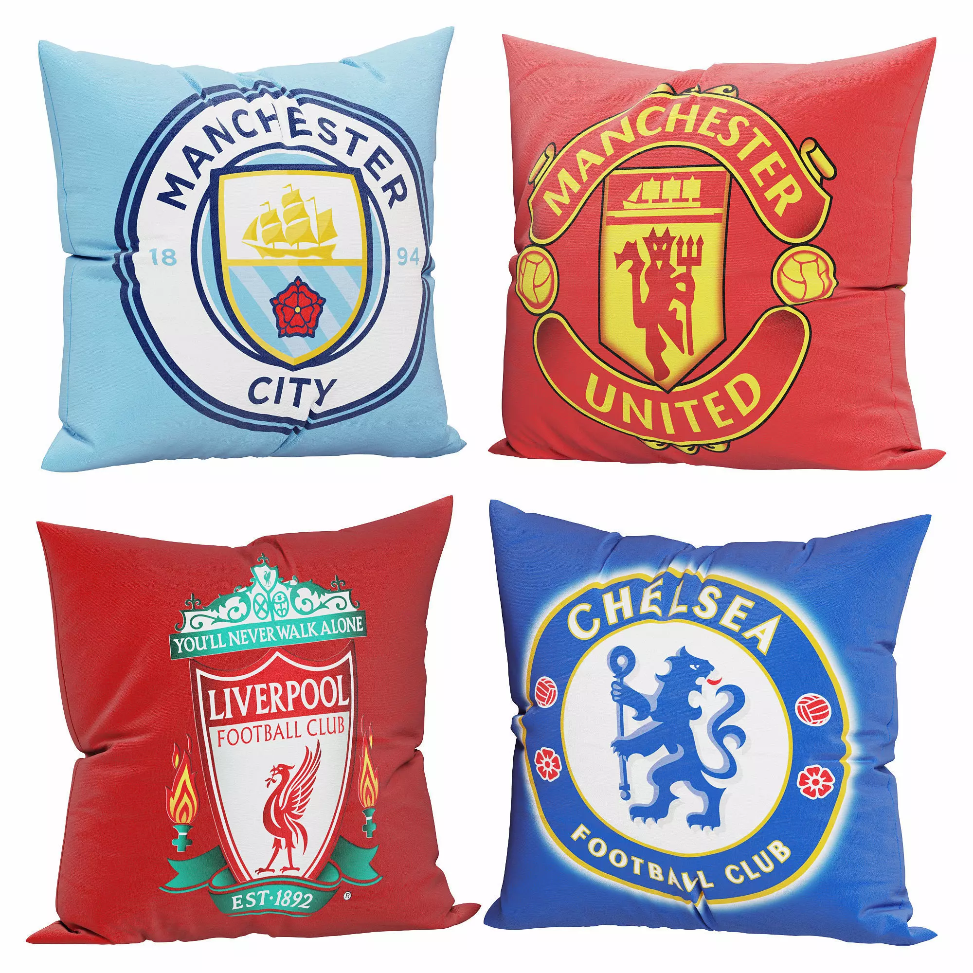 Football-Club-Pillow-Set-01 3D model