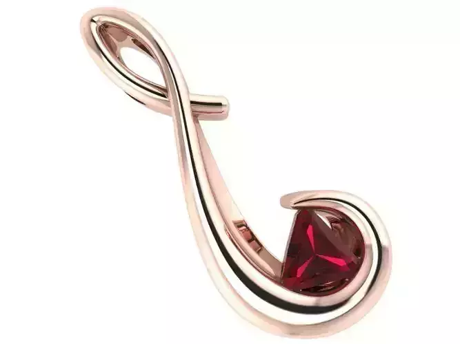 Unique Rubin Pendant 1005