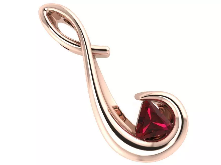 Unique Rubin Pendant 1005 3D print model_0