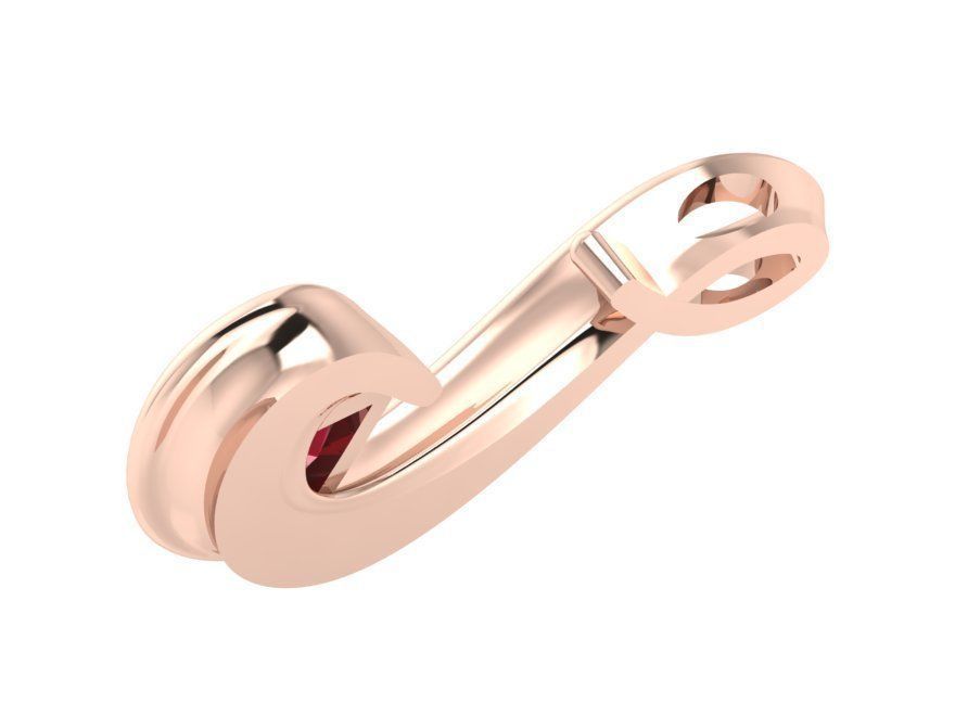 Unique Rubin Pendant 1005 3D print model_3