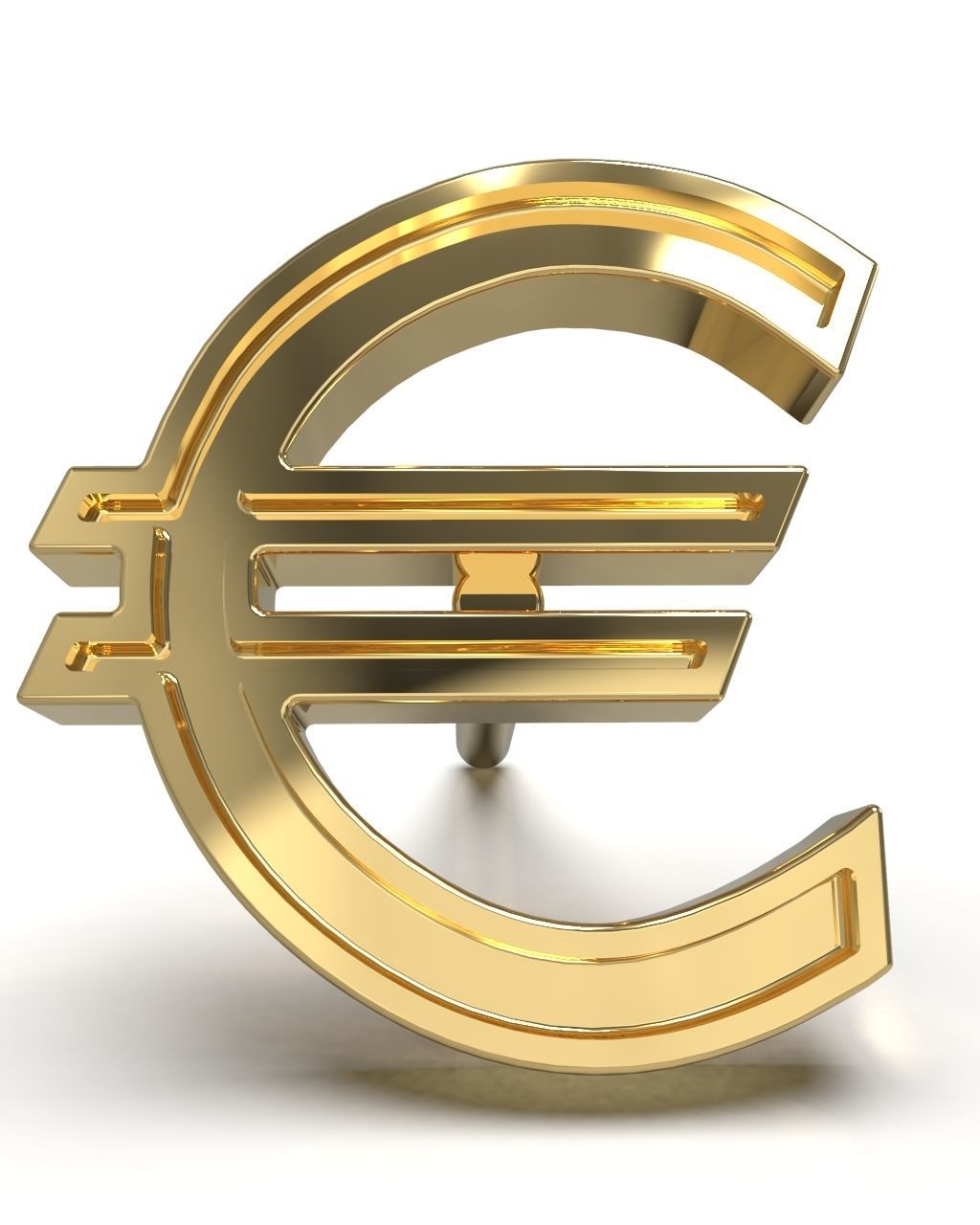 Euro symbol stud earring enamel ready 3D print model_1