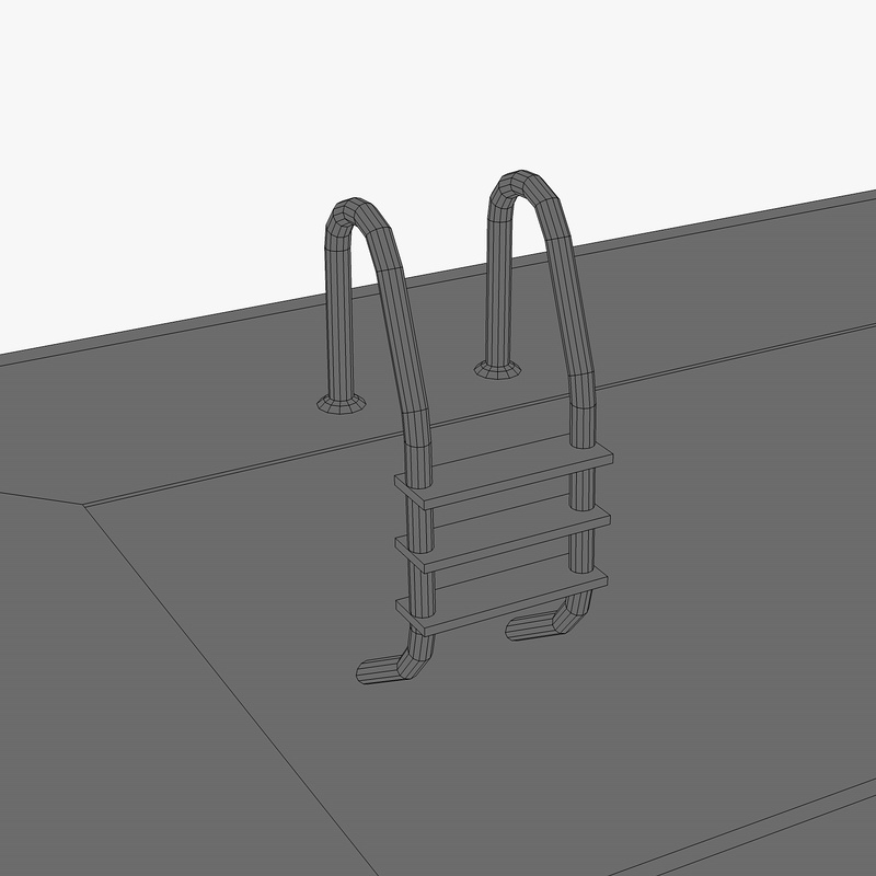 Low poly swimming pool Low-poly 3D model_6