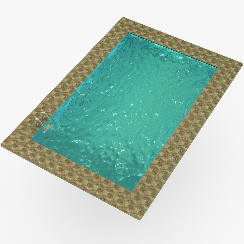 Low poly swimming pool Low-poly 3D model_1