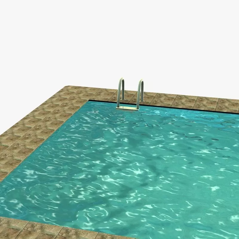 Low poly swimming pool Low-poly 3D model_0