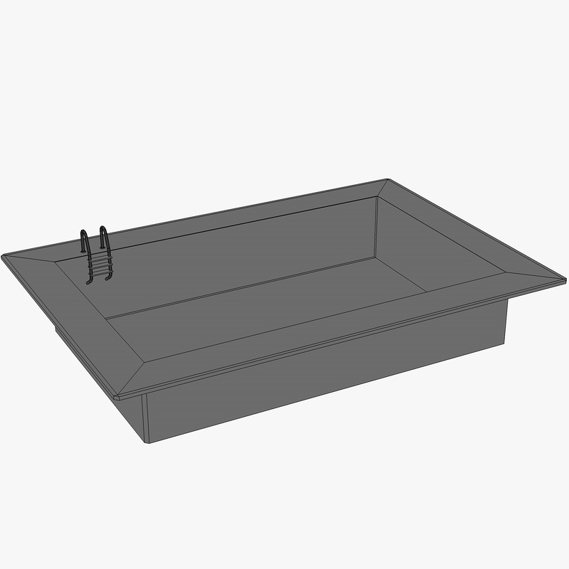 Low poly swimming pool Low-poly 3D model_5