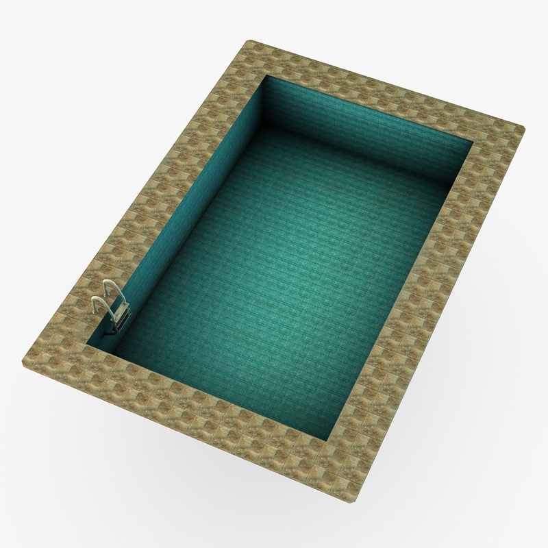Low poly swimming pool Low-poly 3D model_7
