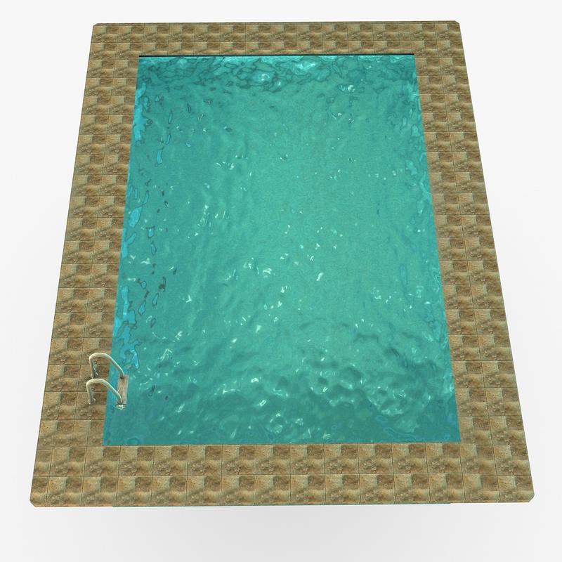 Low poly swimming pool Low-poly 3D model_3