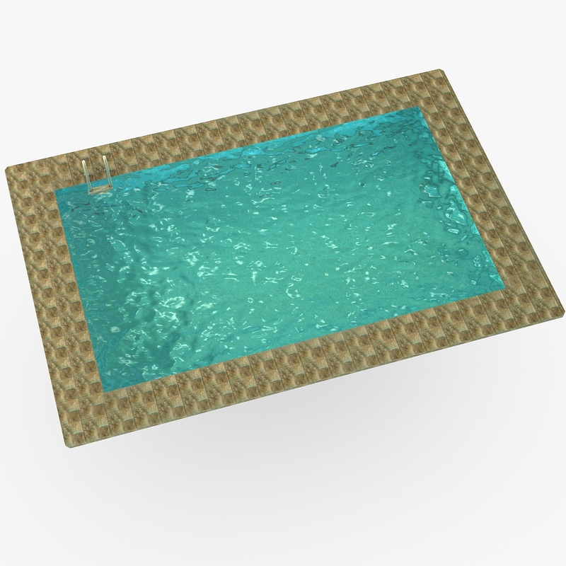 Low poly swimming pool Low-poly 3D model_2