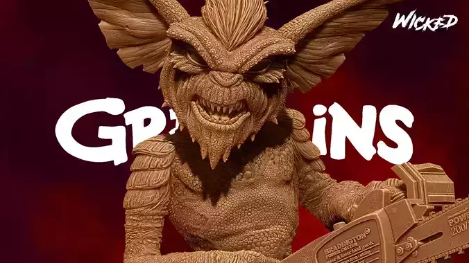 Wicked Gremlins Stripe Sculpture Tested for 3D printing