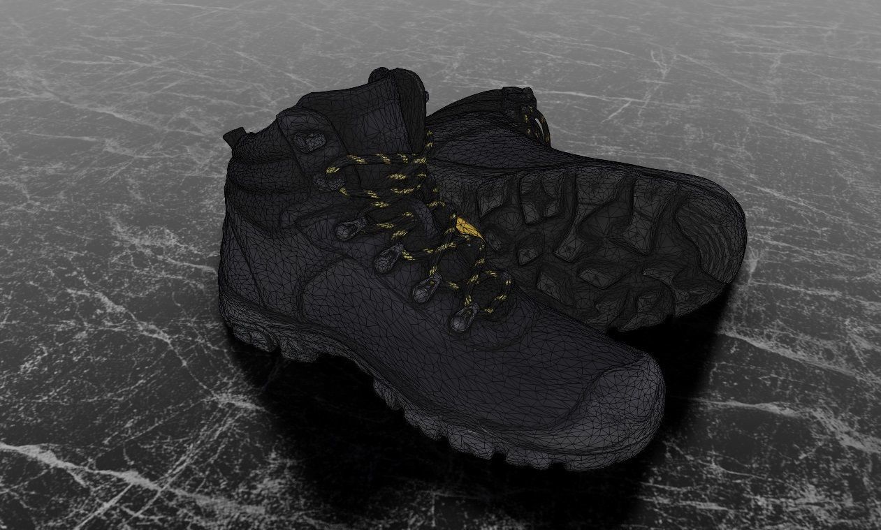 GREYDER 3D BOOTS - BLACK Low-poly 3D model_13