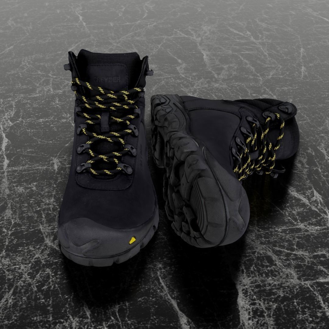 GREYDER 3D BOOTS - BLACK Low-poly 3D model_2