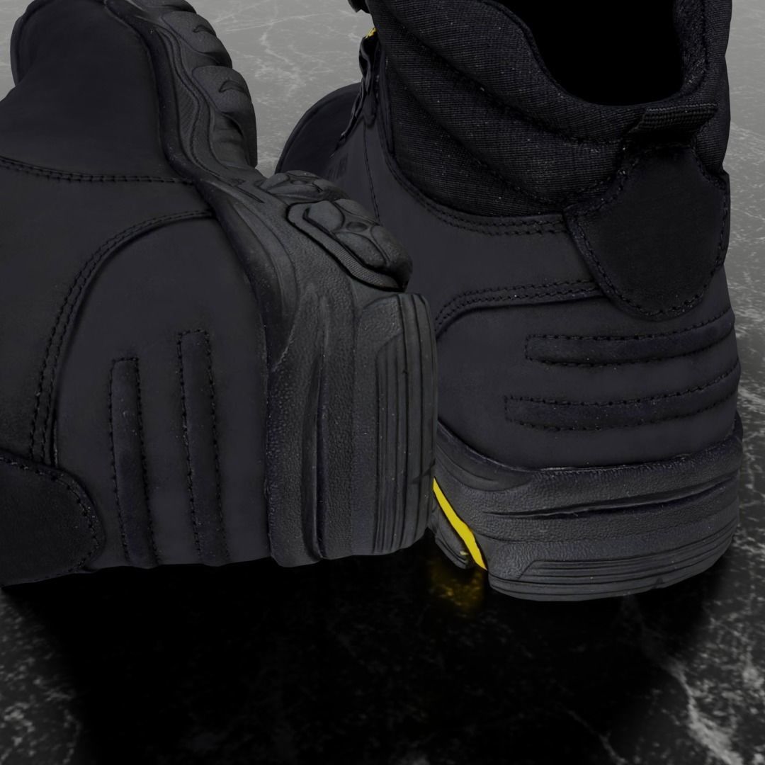 GREYDER 3D BOOTS - BLACK Low-poly 3D model_8