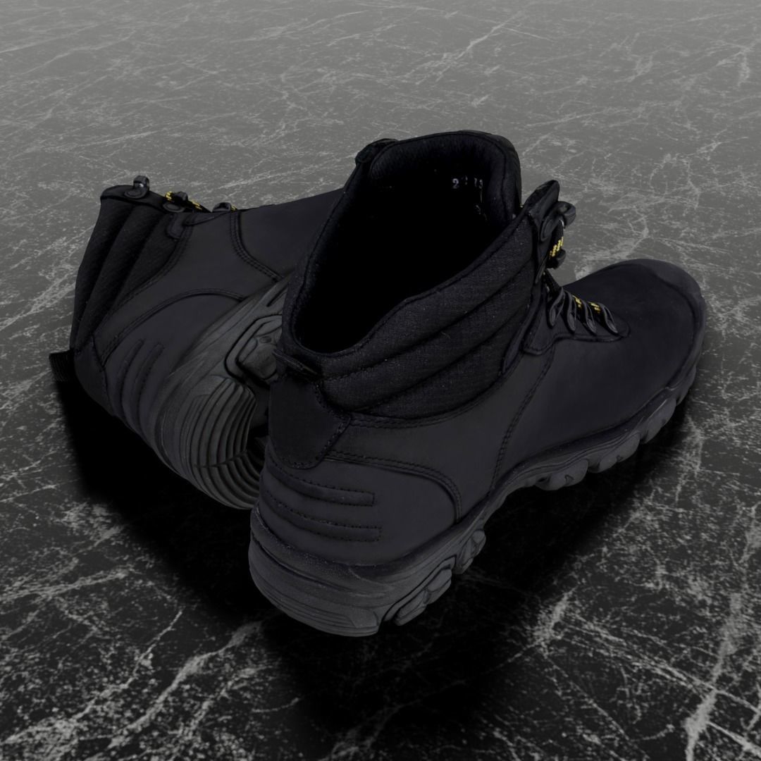 GREYDER 3D BOOTS - BLACK Low-poly 3D model_5