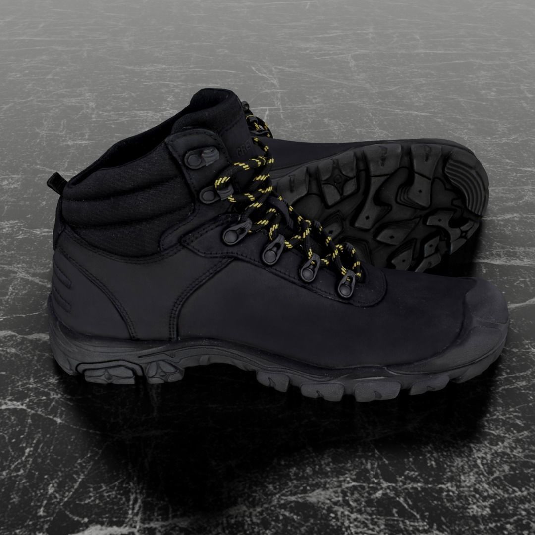 GREYDER 3D BOOTS - BLACK Low-poly 3D model_4